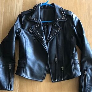 Studded Faux Leather Jacket